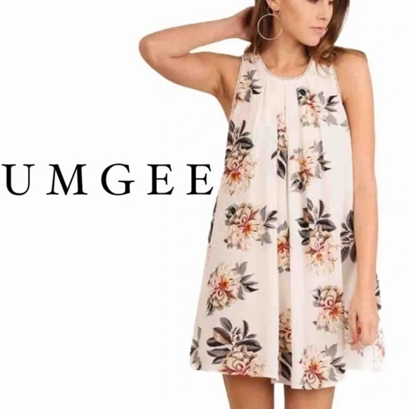 Umgee off white summer floral swing dress size small - Picture 1 of 8